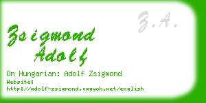 zsigmond adolf business card
